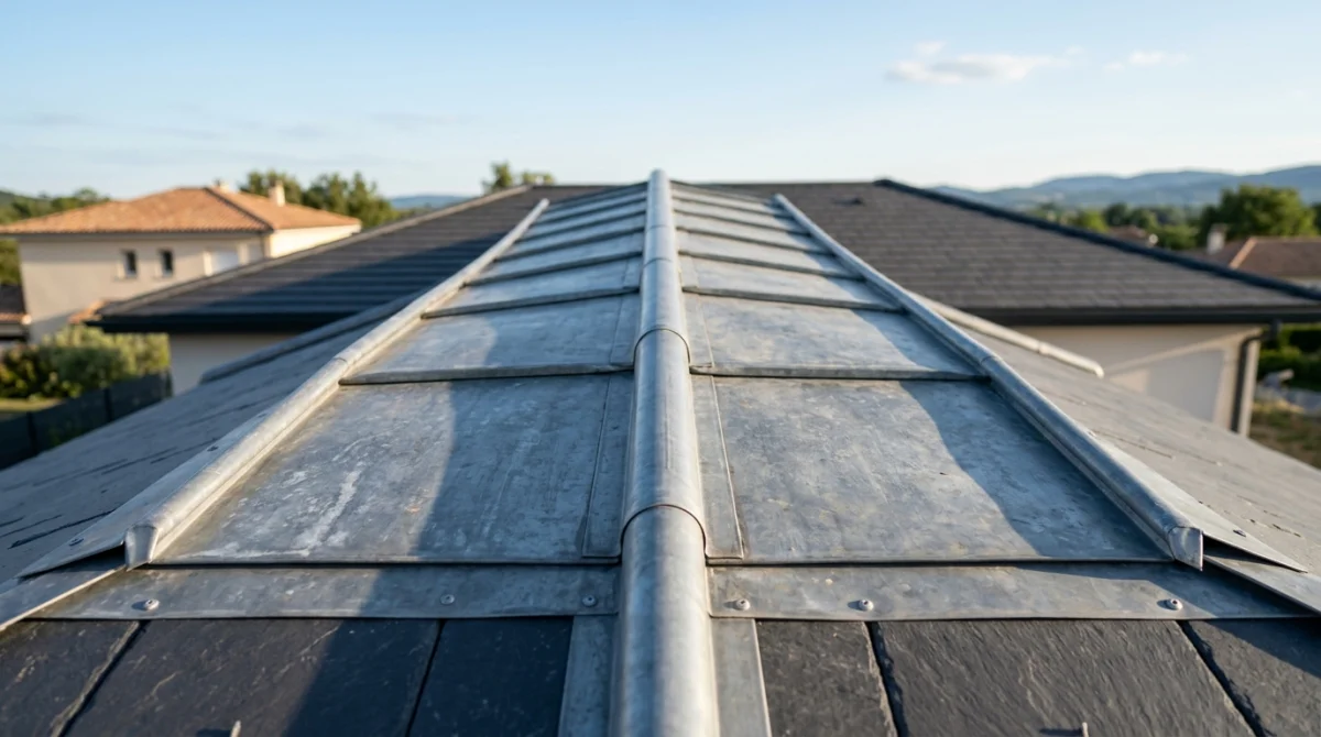 Bandes de solin et faîtages en zinc pour une toiture étanche