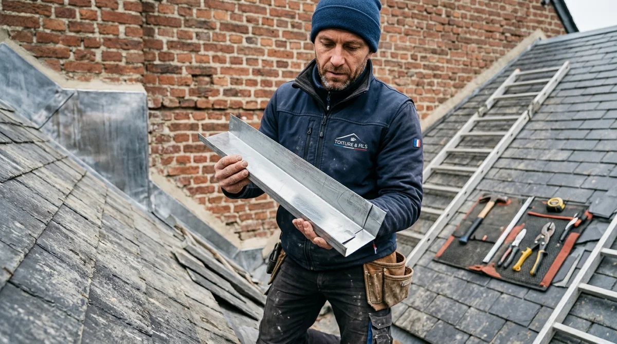 Bandes de solin et faîtages en zinc pour une toiture étanche