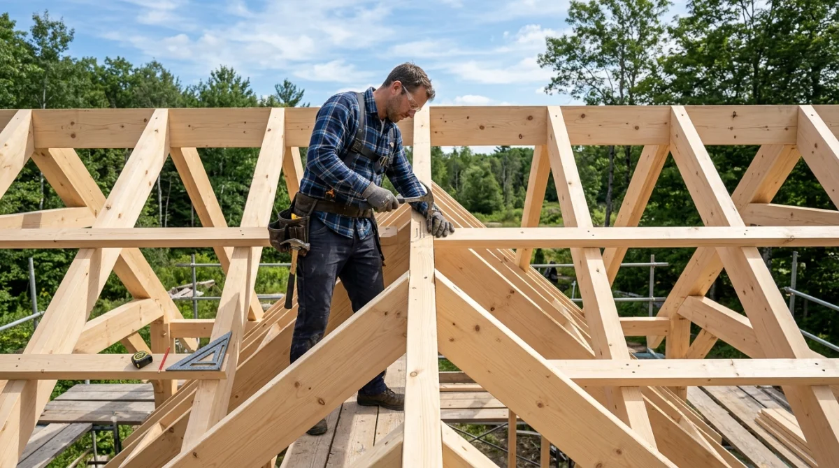comment faire une charpente en bois 2 pentes